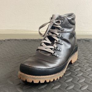 Chaco Women Fields Hiking Boot Dark Brown Leather LaceUp Comfy Lug Sole size 10